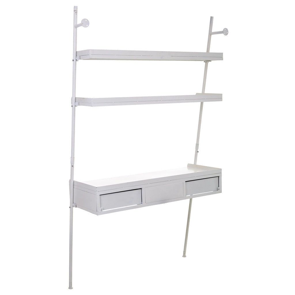 Scaffale da scrivania in metallo bianco 107x45x188h