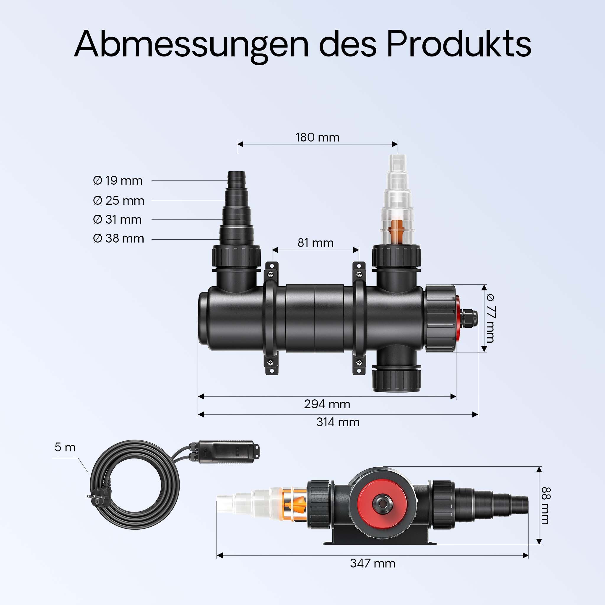 CUV-111 Chiarificatore acqua per laghetti Filtro luminoso 11W