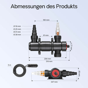 CUV-111 Chiarificatore acqua per laghetti Filtro luminoso 11W