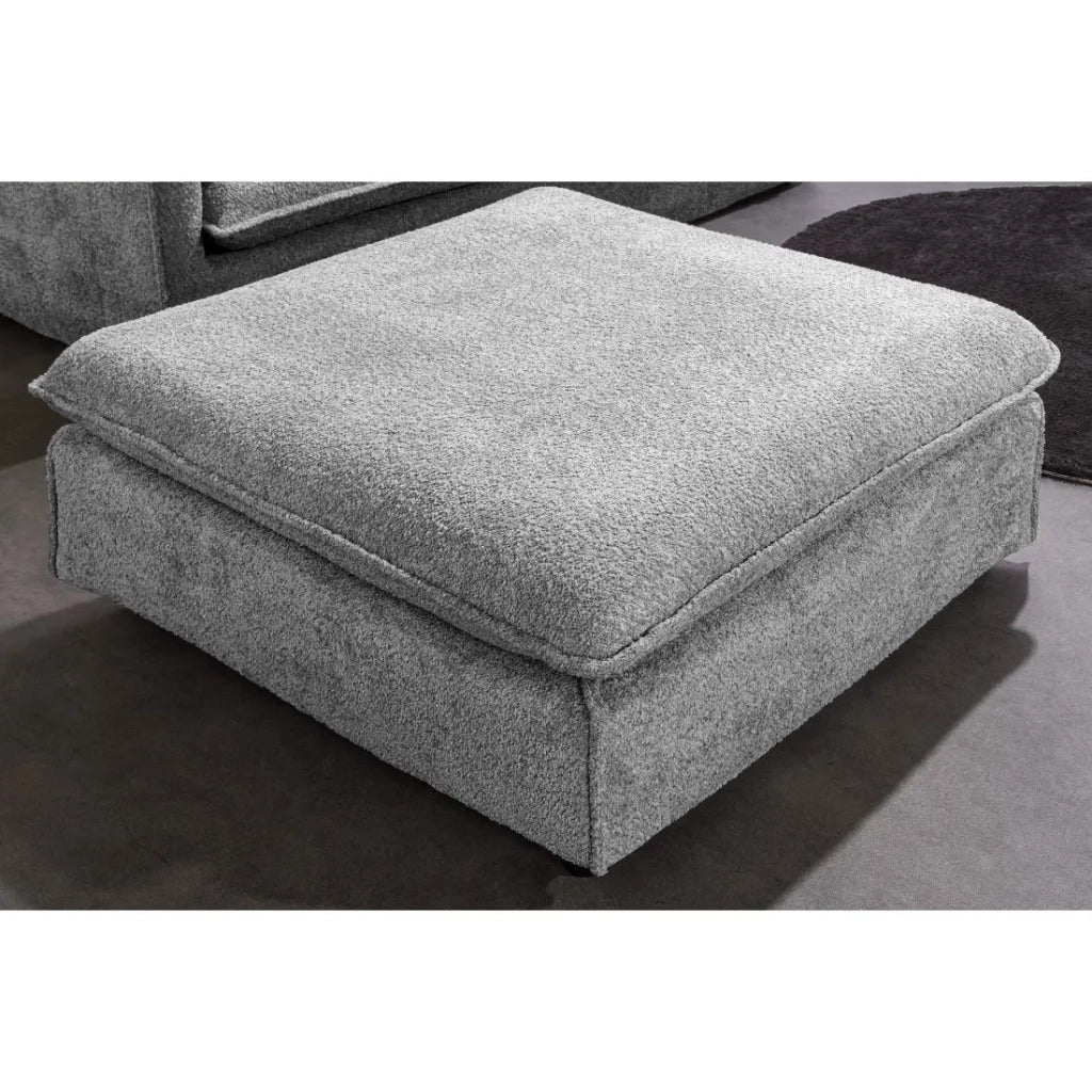 Divano ad angolo KALIA - Tessuto bouclé grigio - 4 posti - Angolo destro