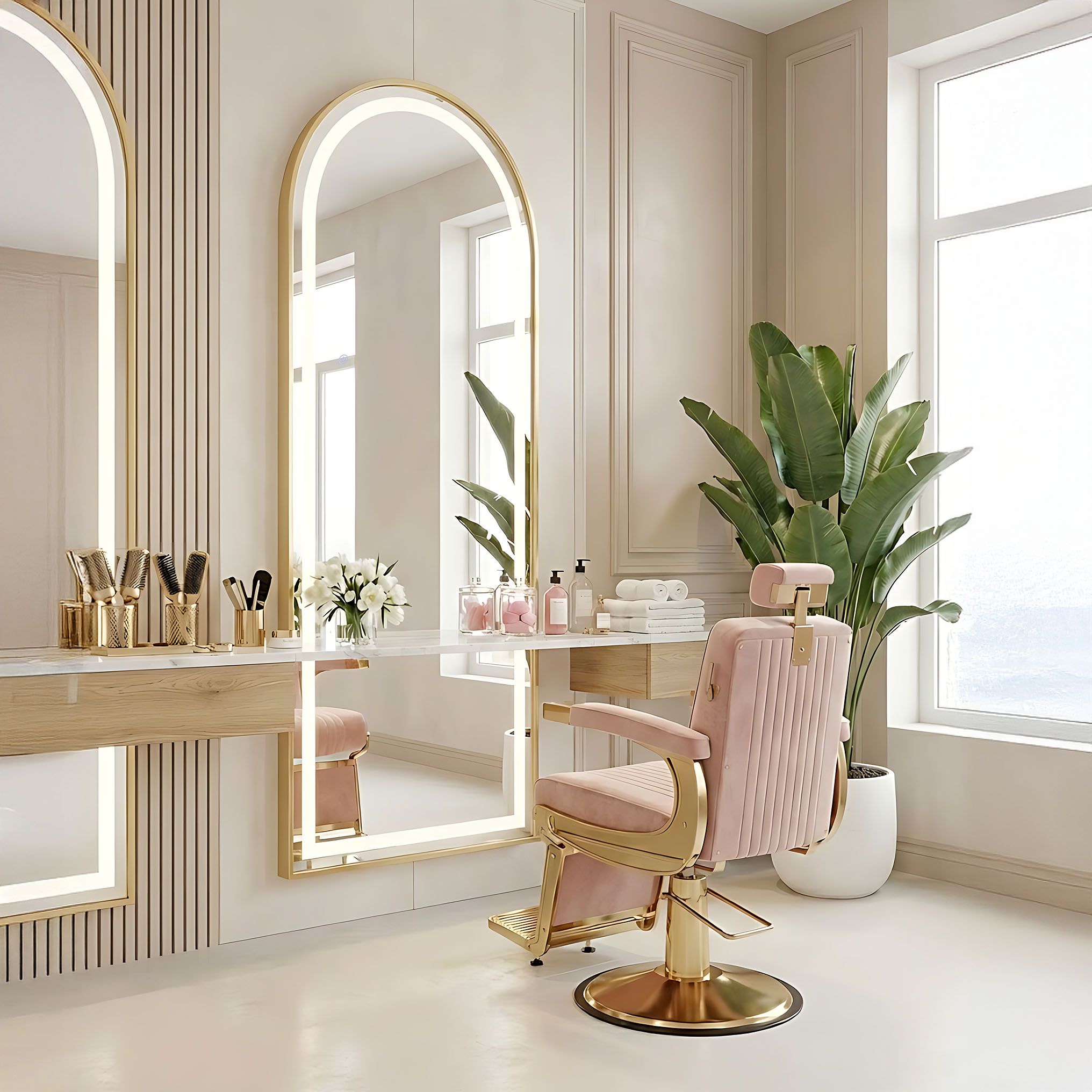 Specchio Led Orbit 60x170cm Brush Gold