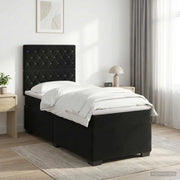Letto box spring con materasso Nero 100 x 200 cm Velluto 3453580