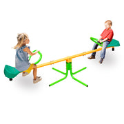 Dondolo Basculante per Bambini 2 Posti 180;34 cm con Sedute Antiscivolo; Verde e Giallo