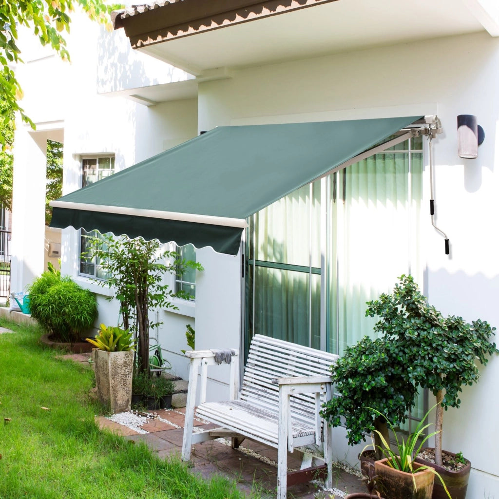 Easycomfort Tenda da Sole a Bracci 2.5x2m Avvolgibile Manuale in Alluminio e Poliestere Verde