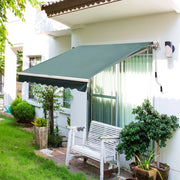 Easycomfort Tenda da Sole a Bracci 2.5x2m Avvolgibile Manuale in Alluminio e Poliestere Verde