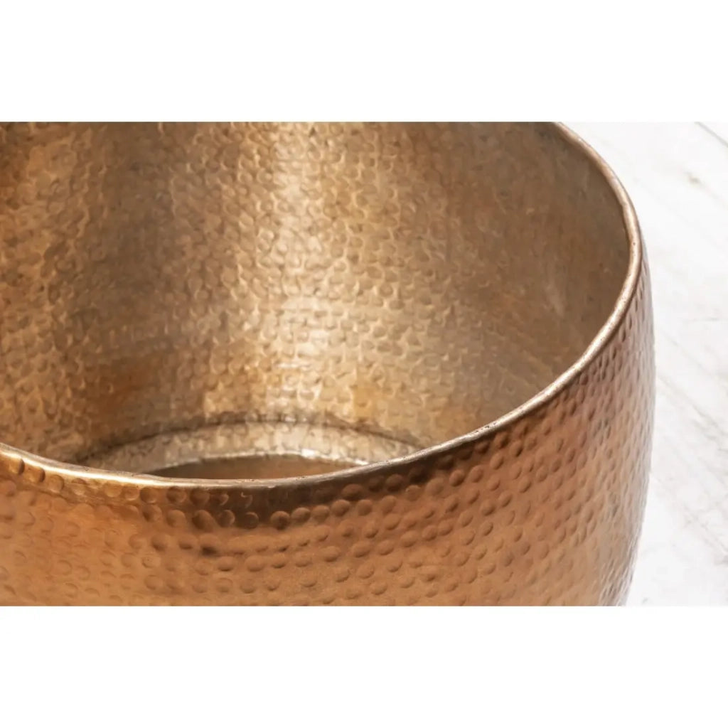 Tavolino basso TRIANE 60 cm in alluminio bronzo martellato – Tavolino basso rotondo design