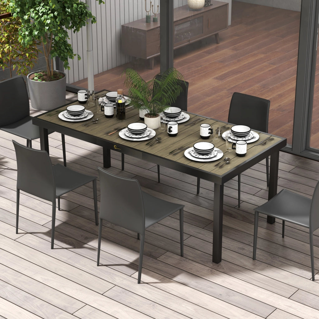 Tavolo da pranzo rettangolare allungabile per 8 persone ¨C zephmum ¨C Legno effetto quercia