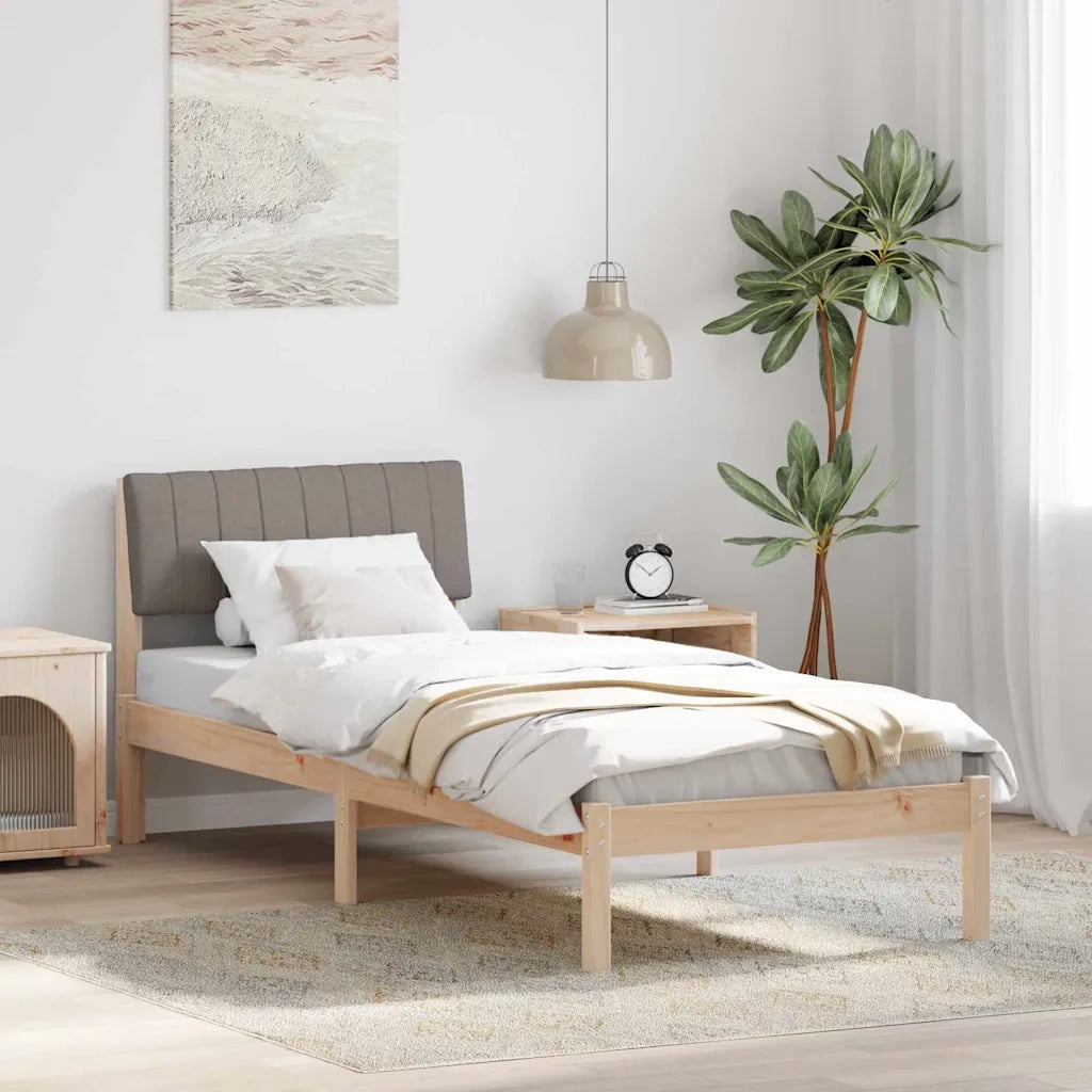 Struttura del Letto con testiera Marrone e taupe 75 x 190 cm 878722