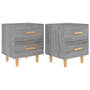 Set di 2 Comodini | Armadio da Notte | Mobiletto da notte Grigio Sonoma 40x35x47,5 cm