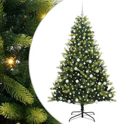Albero di Natale Artificiale a Cerniera-Albero Natalizio con 300 LED 180 cm 584952