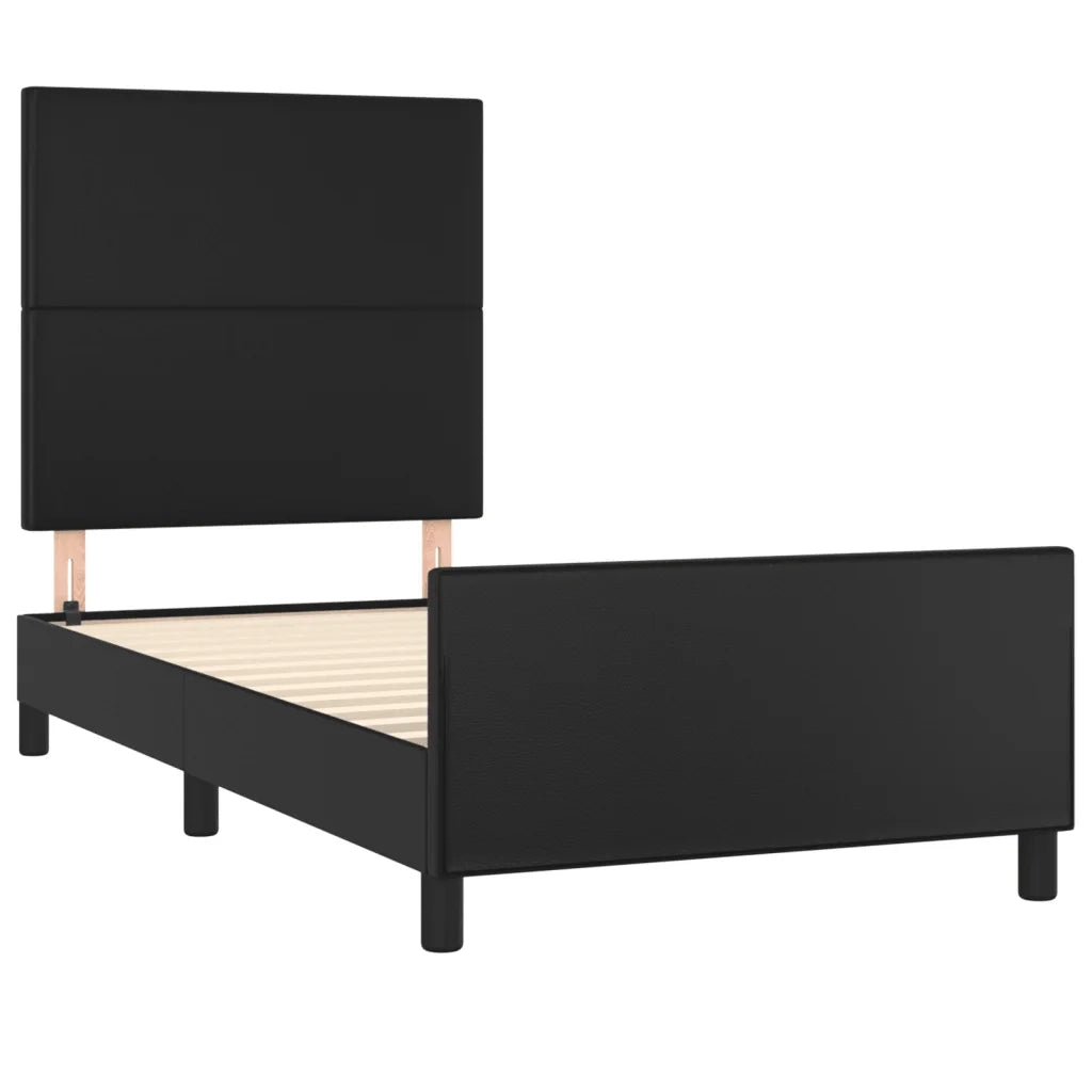 Giroletto con Testiera Nero 80x200 cm in Similpelle 3125415