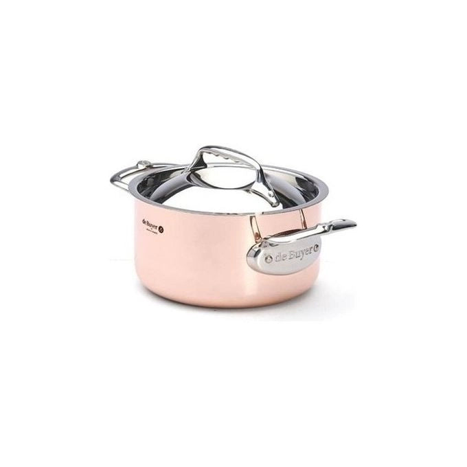 De Buyer 6242.16 Prima Matera Pentola per Induzione 16 cm 1.8 L in Rame e Acciaio Inox colore Dorato e Argento