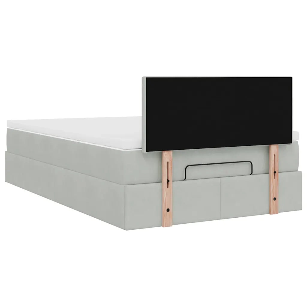 Struttura Letto Pouf con Materasso 120x200 cm Velluto 3312542