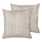 Set di 2 cuscini in cotone tortora 45 x 45 cm morbida imbottitura divano soggiorno
