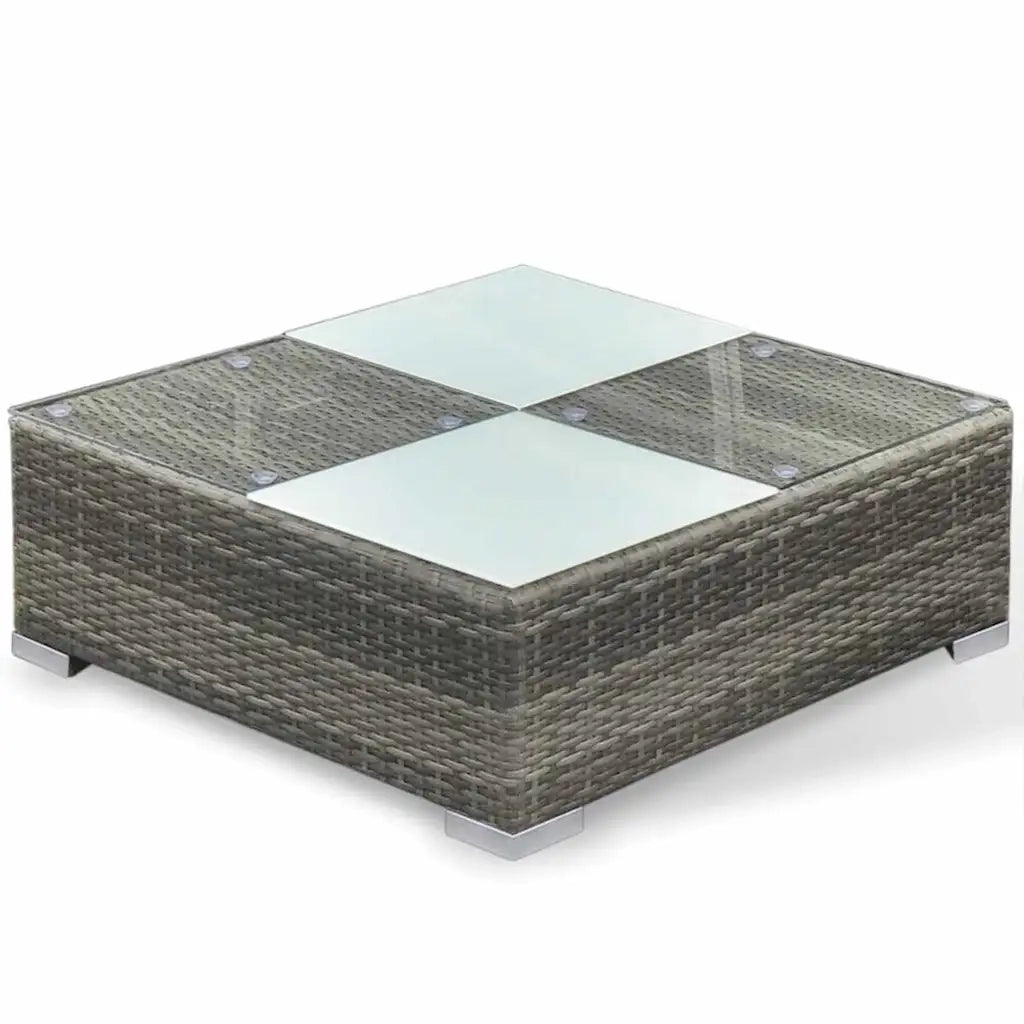 Set Divani da Giardino 6 pz con Cuscini in Polyrattan Grigio 41879