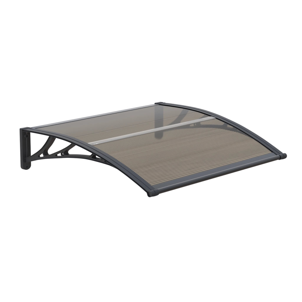 Pensilina per Ingresso Mellerud in Policarbonato 100 x 60 cm Marrone / Nero [en.casa]