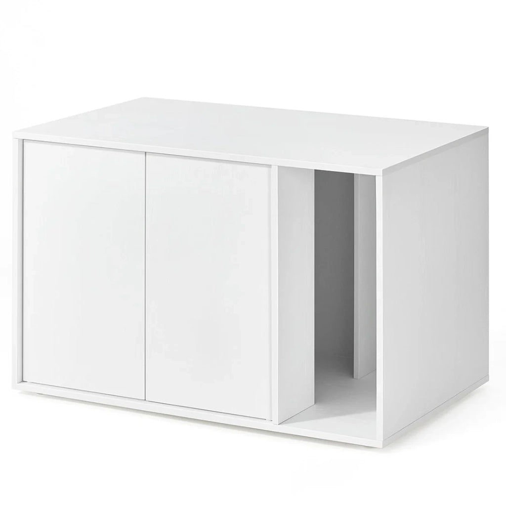 Mobiletto/nascondiglio per lettiera per gatti di grandi dimensioni 80 x 50 x 50 cm anta push-to-open tavolo moderno e minimalista bianco 12_0006045