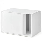 Mobiletto/nascondiglio per lettiera per gatti di grandi dimensioni 80 x 50 x 50 cm anta push-to-open tavolo moderno e minimalista bianco 12_0006045