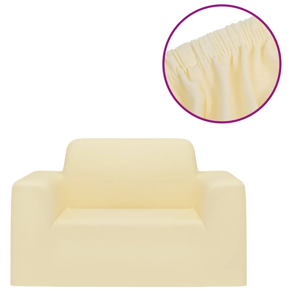Fodera Elasticizzata per Divano in Jersey di Poliestere Crema CFW9556335