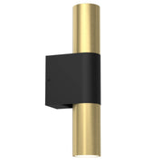 Applique loft tubo ottone nero su/giù 2xGU10 Luminex