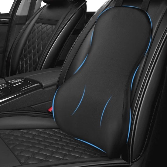 Cuscino lombare con schiuma espansiva per sedile di auto - Cuscino universale per il sostegno della schiena con cinture regolabili per auto, sedia da ufficio e viaggi in lunga distanza