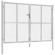 Cancello da Giardino in Acciaio Zincato 300x175 cm Argento 144765