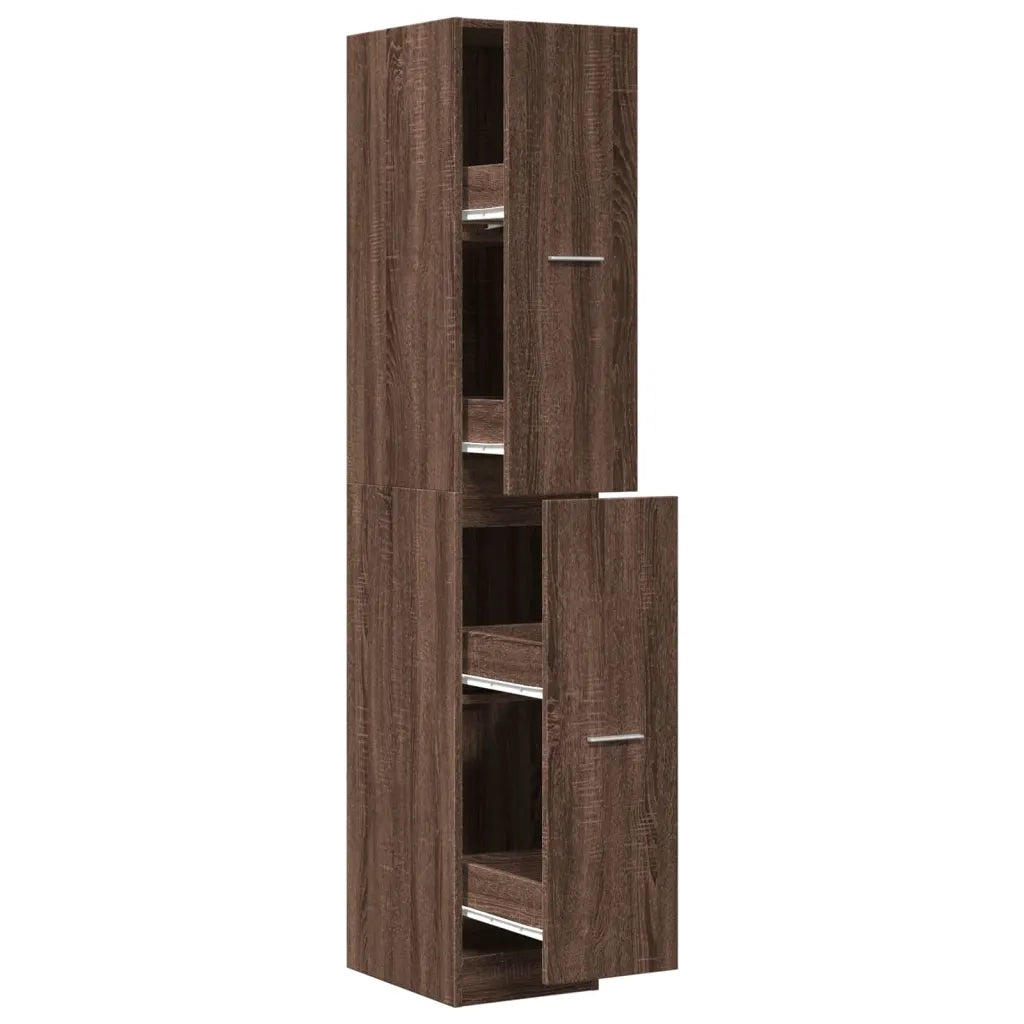 vidaXL Armadietto da Farmacia Rovere Marrone 30x41x174,5 cm Truciolato
