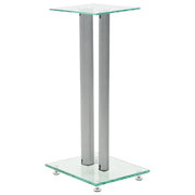 Supporti per Altoparlanti 2 pz Vetro Temperato a Colonne Argento CFW5203876