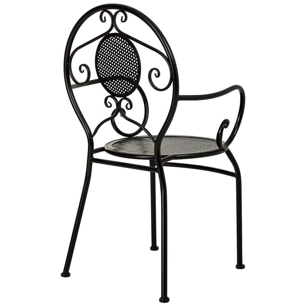 Poltrona in ferro battuto nero 58x42x88h cm