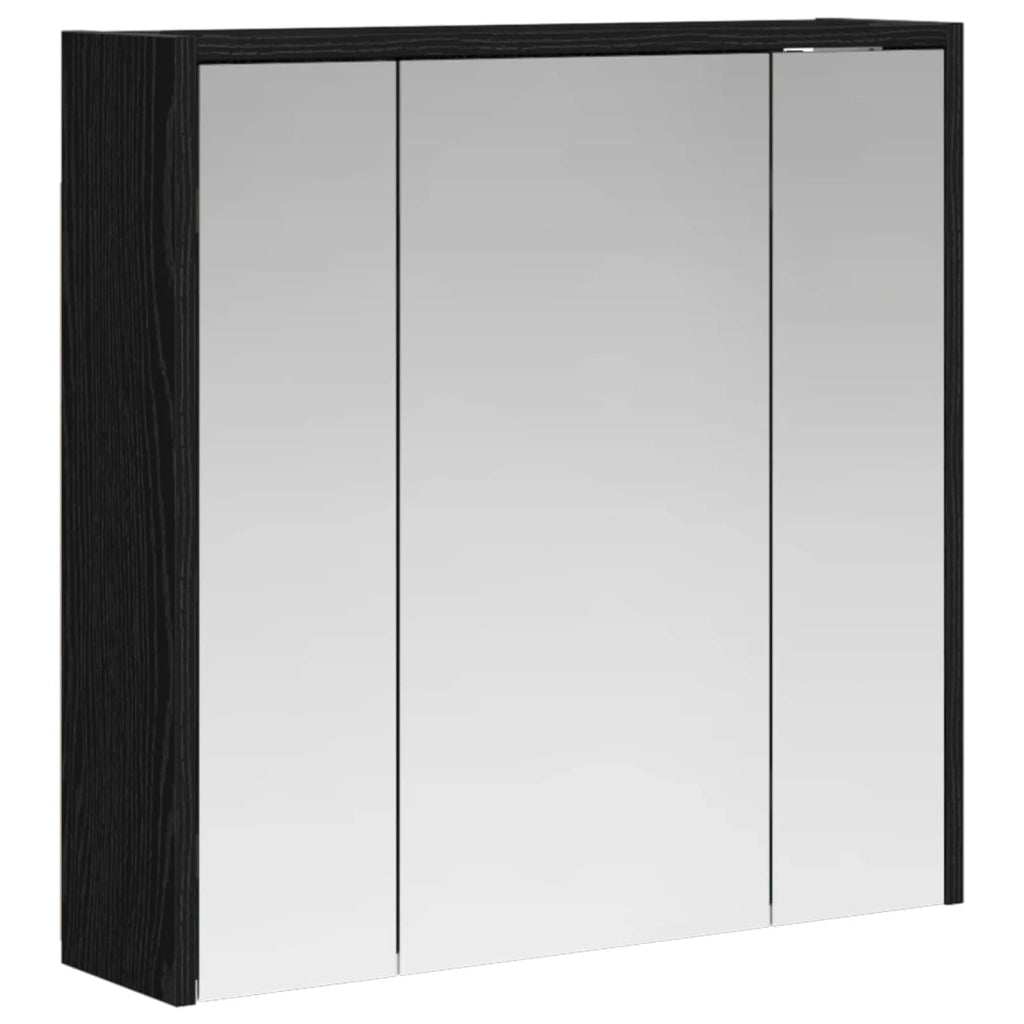 Mobiletto per specchio da bagno Rovere Nero 63,5 x 16 x 62,5 cm