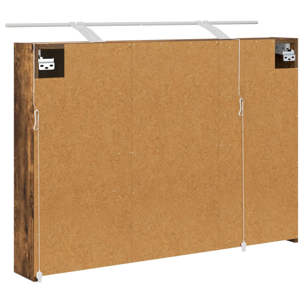 Mobiletto per specchio da bagno Rovere fumé 100 x 14,5 x 70 cm