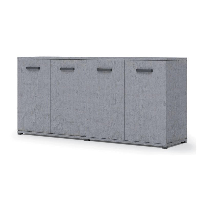 Mobile multiuso da soggiorno grigio cemento in legno nobilitato 180x80x45 cm