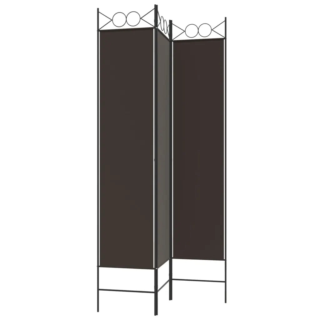 Divisorio a 3 Pannelli Marrone 120x200 cm in Tessuto 350147