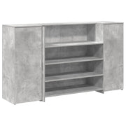 Banco Reception | Scrivania | Tavolo da Ufficio Grigio Cemento 180x50x103,5cm Legno Multistrato