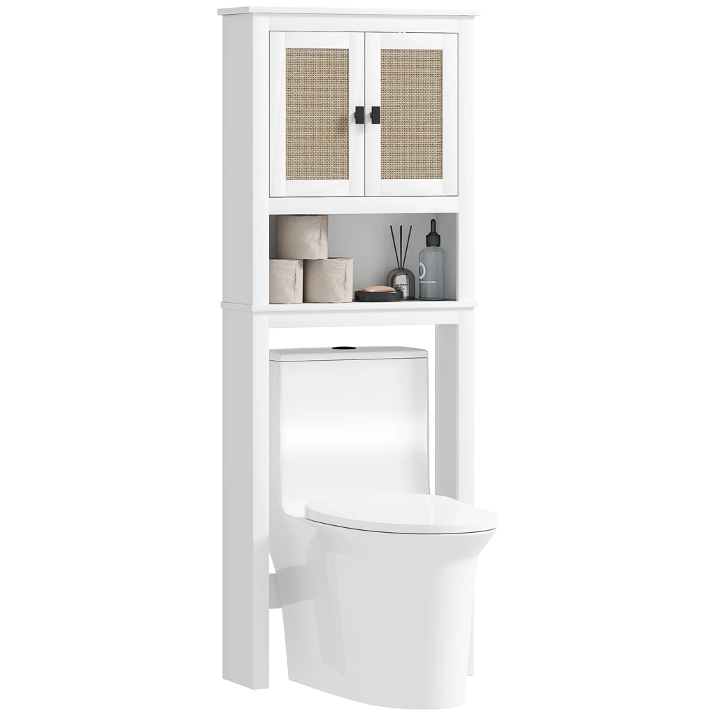 Mobile Sospeso Bagno 2 Ante Ratanio ¨C zephmum ¨C Bianco 60x19.5x160 cm