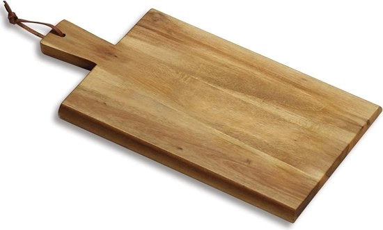 Piastra di taglio in acacia marrone - 35 x 18 x 15 cm con canale di resina