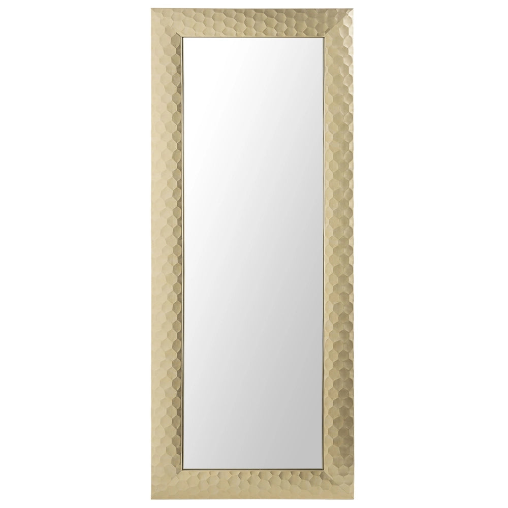 Specchio da parete con cornice sintetica dorata 50 x 130 cm rettangolare da appendere alla parete