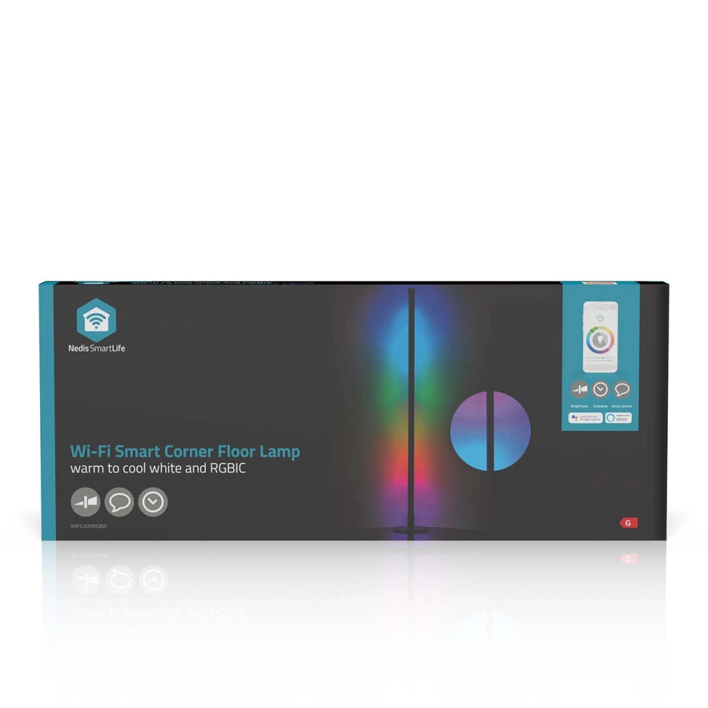 Lampada d'ambiente RGBIC 10W Wi-Fi Connected 180lm 2700-6500K Nero Nedis