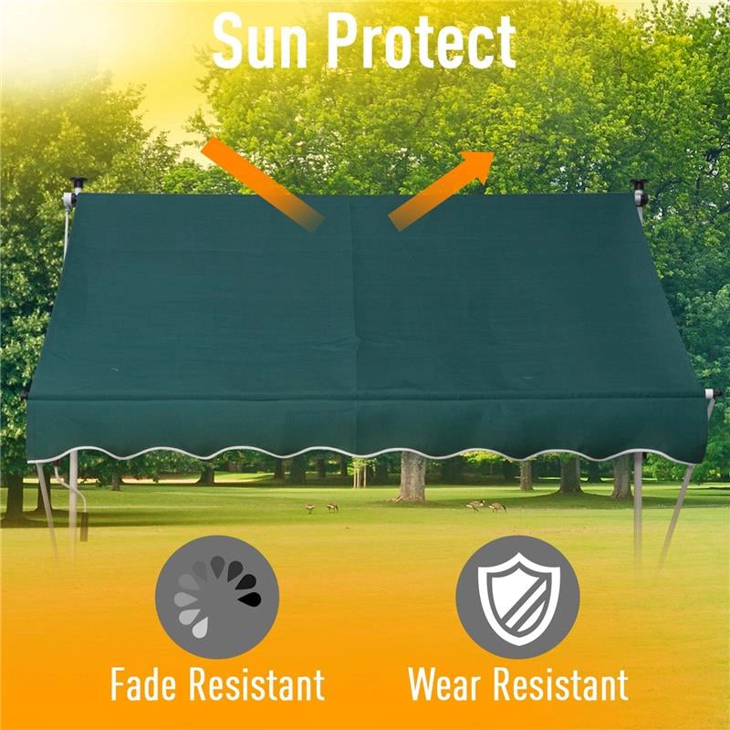 TENDA DA SOLE CON MANOVELLA E ANGOLO REGOLABILE 200 X 150 CM VERDE