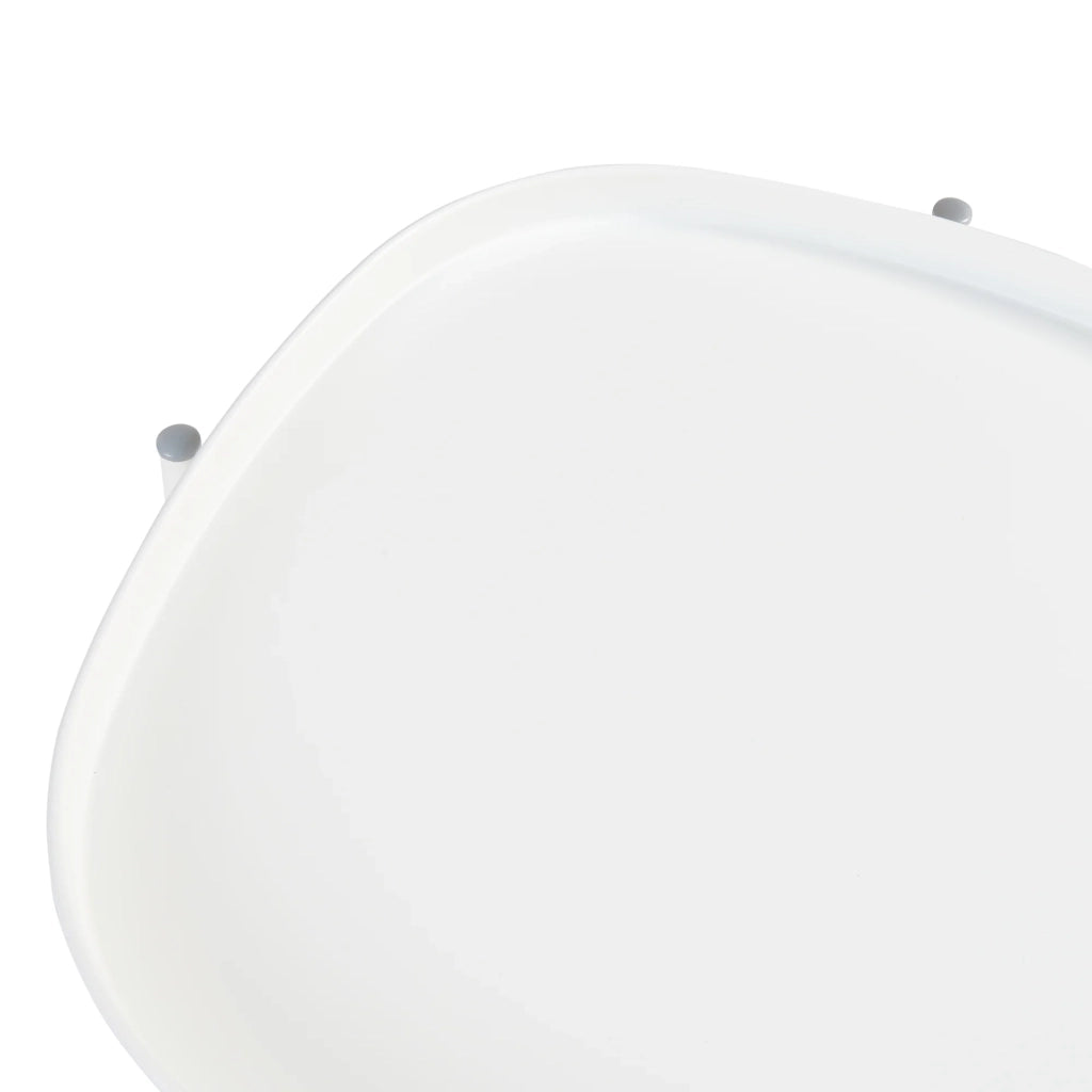 Tavolino da caffè consolle laterale con ripiani estraibili 58 x 46 x 46 cm acciaio bianco 03_0010769