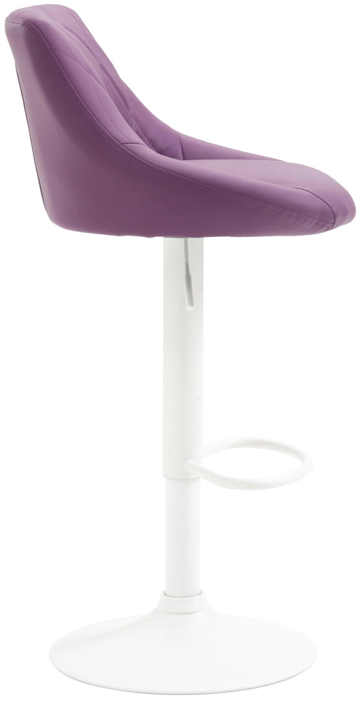 Sgabello Lazio in similpelle viola,bianco