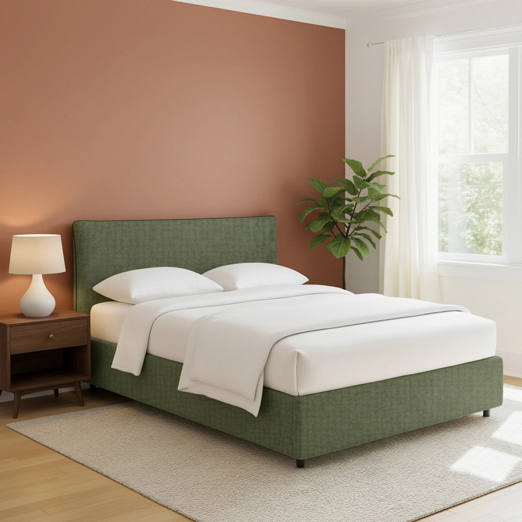 Tipton, Letto Matrimoniale Sfoderabile Made in Italy, Verde