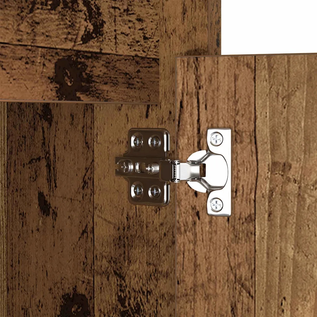 Set di 2 Armadio da letto | Comodino | Armadio da Notte | Mobiletto da notte LED Legno vecchio 38 x 34 x 61 cm