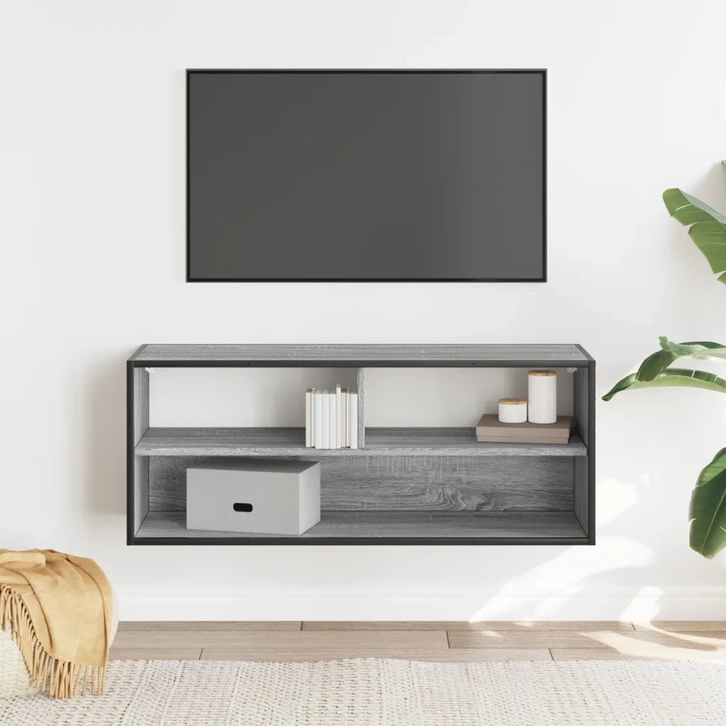 vidaXL Mobile TV Grigio Sonoma 100x31x39,5cm Legno Multistrato Metallo
