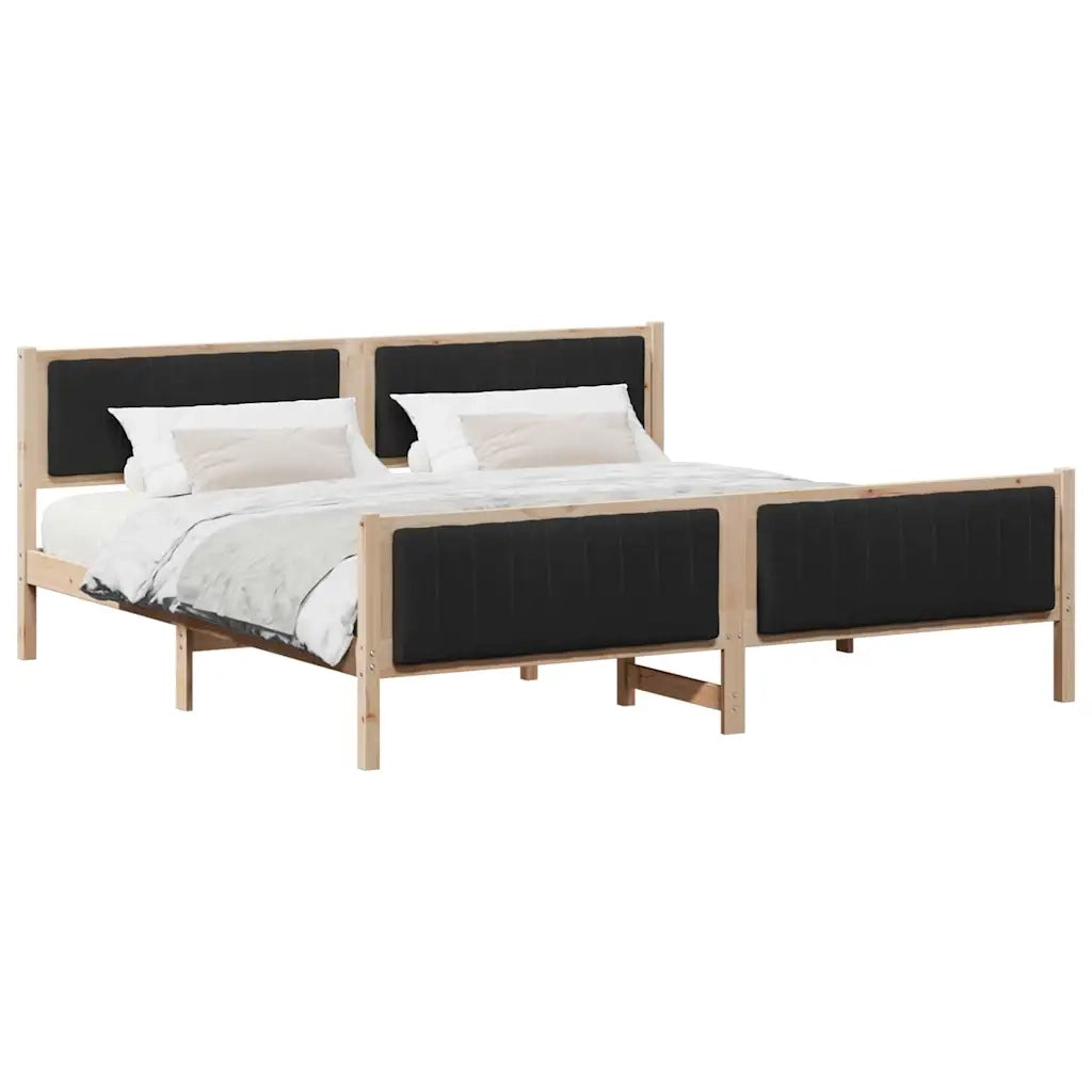 Struttura del Letto con testiera Marrone e nero 200 x 200 cm 3394300