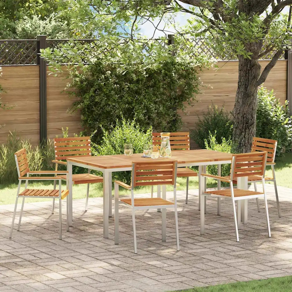 Set da Pranzo per Giardino 7 pcs Legno di Acacia Massello 3334778