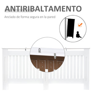 Copritermosifone in Legno MDF Bianco 172x19x81 cm