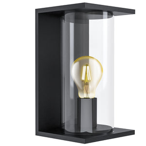 Applique Esterno Moderna Cascinetta Metallo Nero E27