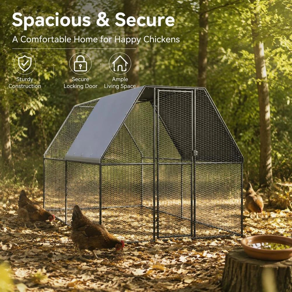 Outdoor Chicken Coop 2x4x2 M Galvanized Steel