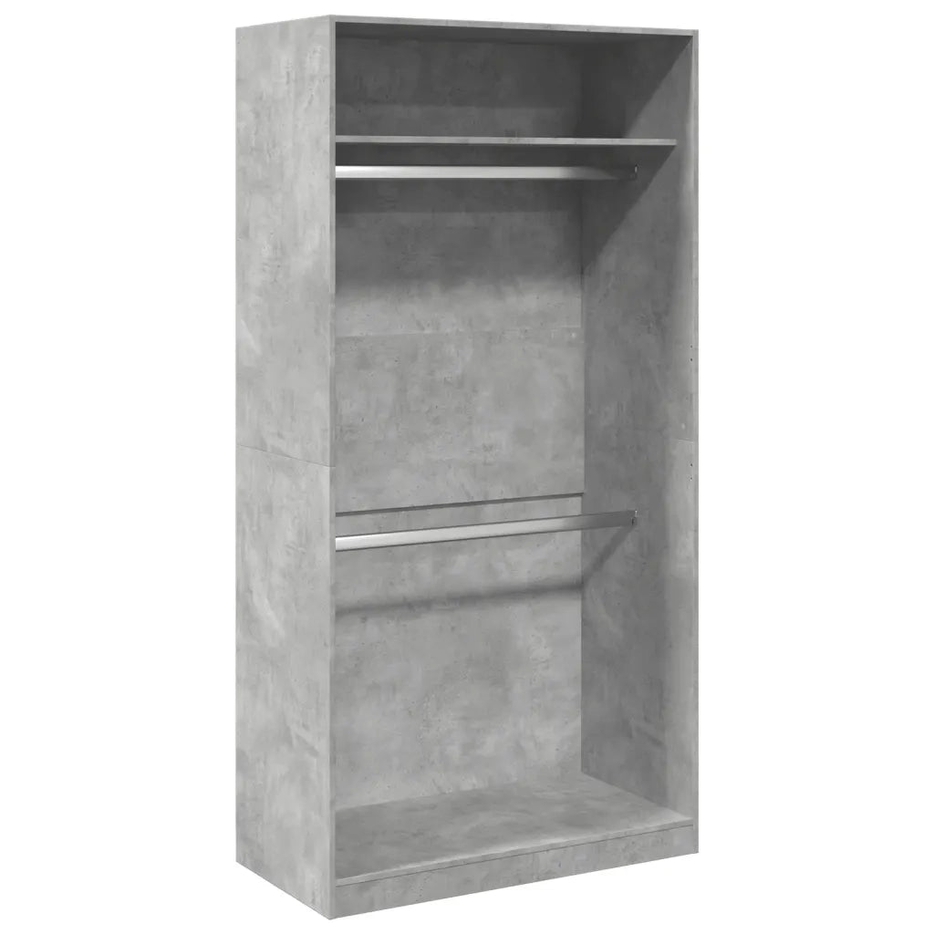 Armadio Grigio Cemento 100x50x200 cm in Legno Multistrato